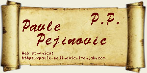 Pavle Pejinović vizit kartica